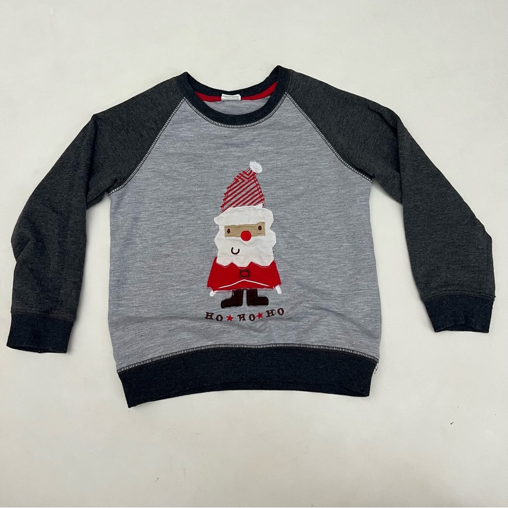Santa Claus appliqué and "HO HO HO" embroidery lightweight sweatshirt size 4-5